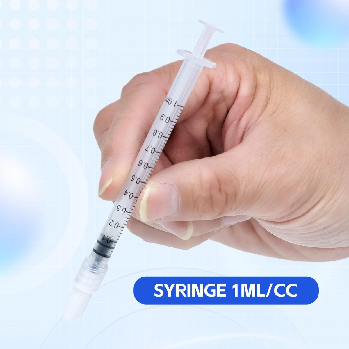 1ml Syringes Without Needles, 1cc Luer Lock Syringe - Disposable Individually Wrapped(100 Pack)