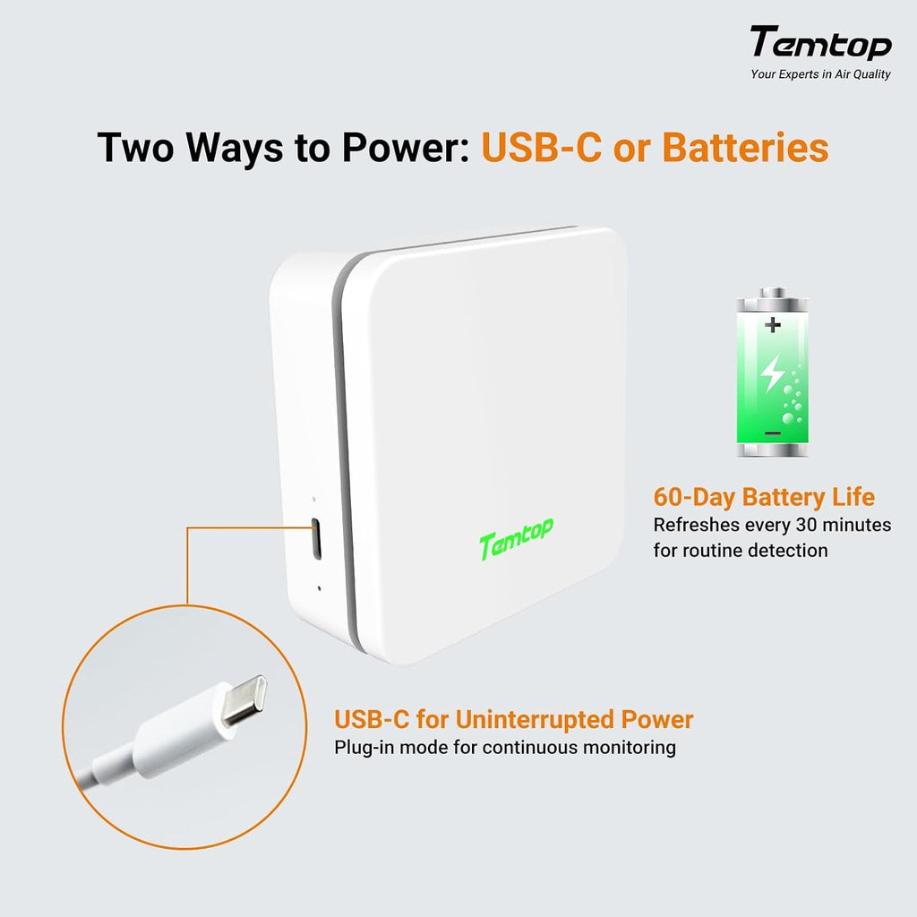 Temtop P2 Portable CO2 & Air Quality Monitor with LoRa Connectivity