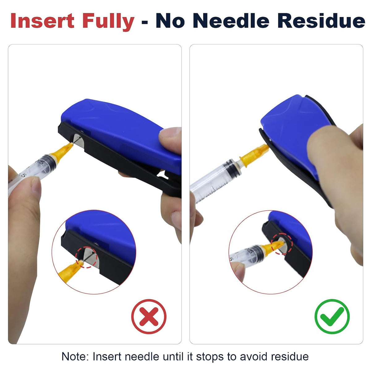 Needle Clipper for Insulin Syringe, Portable Sharps Container for Disposal Sharps, Compatible with 23-34Ga Syringe Needle, Fit Home and Travel (2, Blue)