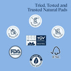 100% Organic Pads for Women 54ct, Ultra Thin Unscented Feminine Period-Pads with Wing, Regular Absorbency Sanitary Pad, Organic Cotton Pad Menstrual (Regular, Size 3, 54 Count)
