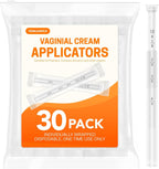 30 Pack Disposable Vaginal Suppository Applicator for Women, Fits Most Lubricants Creams Gels Pills Tablet Suppositories, Threaded End, Soft & Small Tip, with Dosage Markings, Individually Wrapped