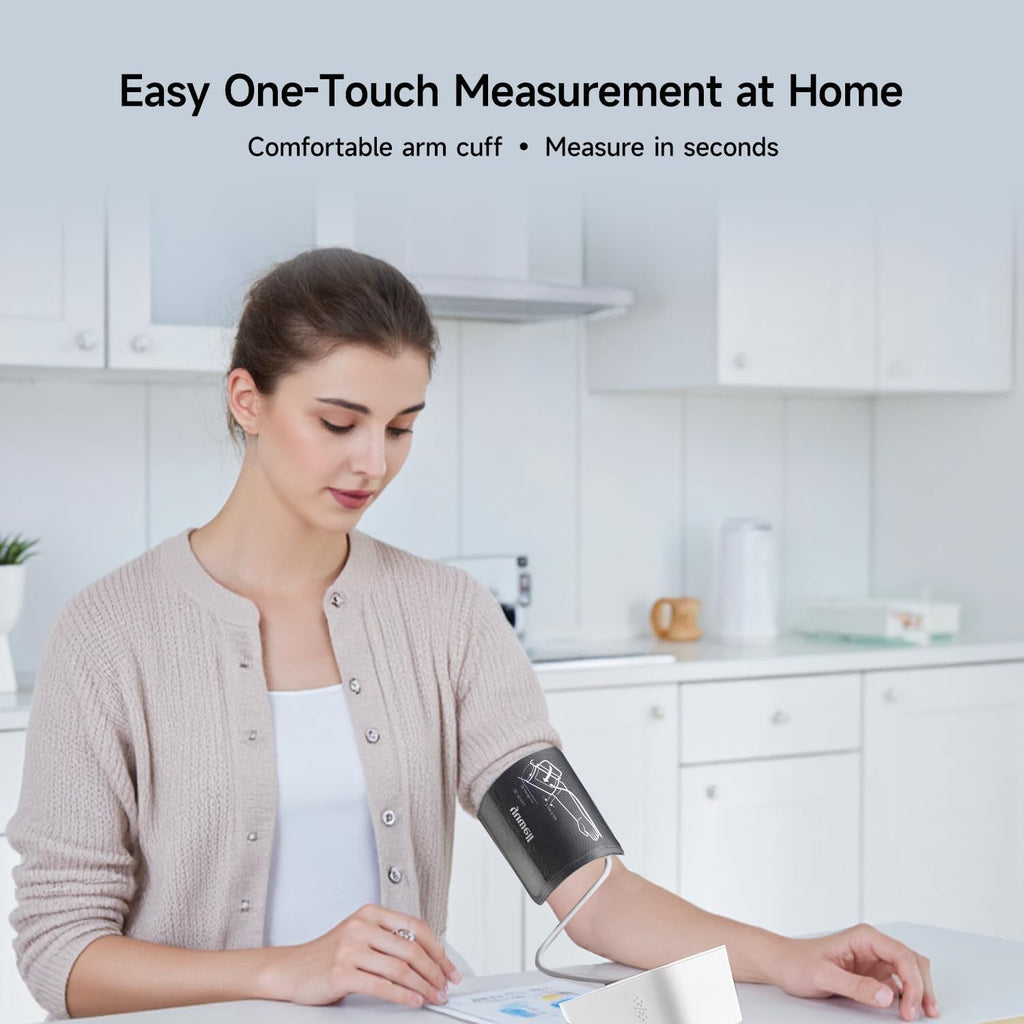 yuwell Automatic Blood Pressure Monitor for Home Use, Upper Arm BP Machine with Large Adjustable Cuff (8.7-17.7"), 199 Memory, Irregular Heartbeat Alert & WHO Classification
