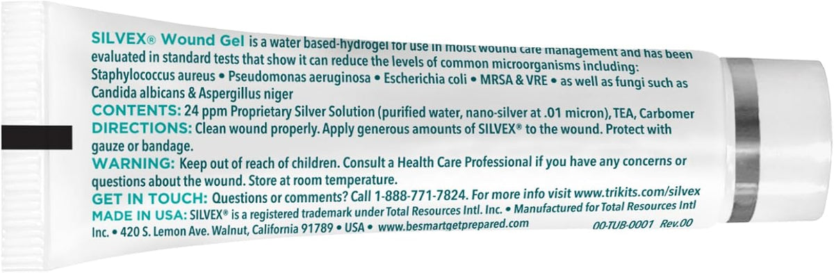 Be Smart Get Prepared Silvex Wound Gel, Transparent, No Flavor, 0.5 Fl Oz