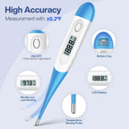 Boncare 10 Seconds Oral Thermometer for Adults and Kids, Light Blue | Accurate & Safe, Rectal Digital Thermometer for Baby, Fever Alarm