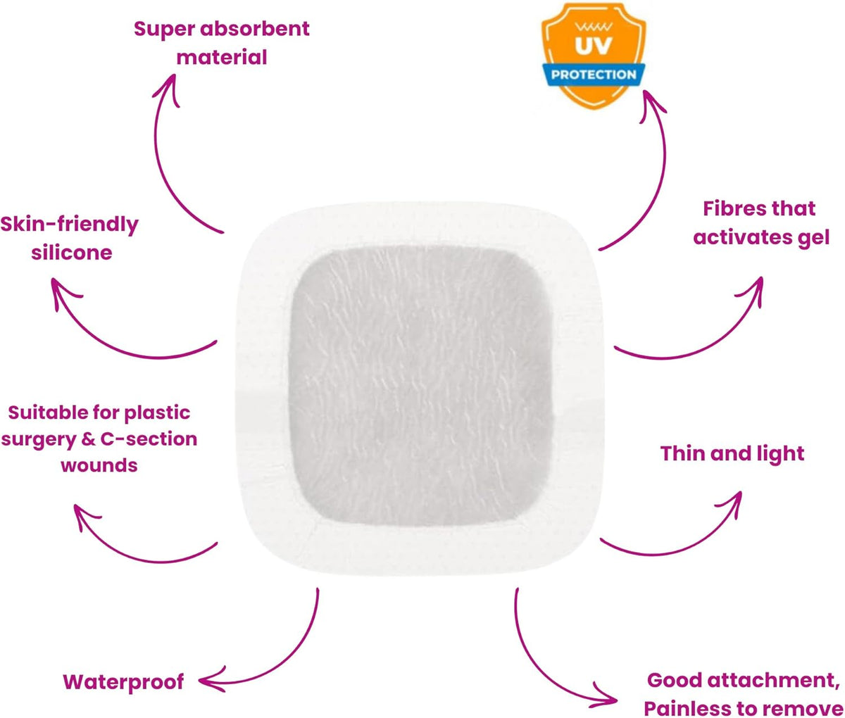 Protective Wound Care Supplies Silicone 7.5 cm 10 pieces