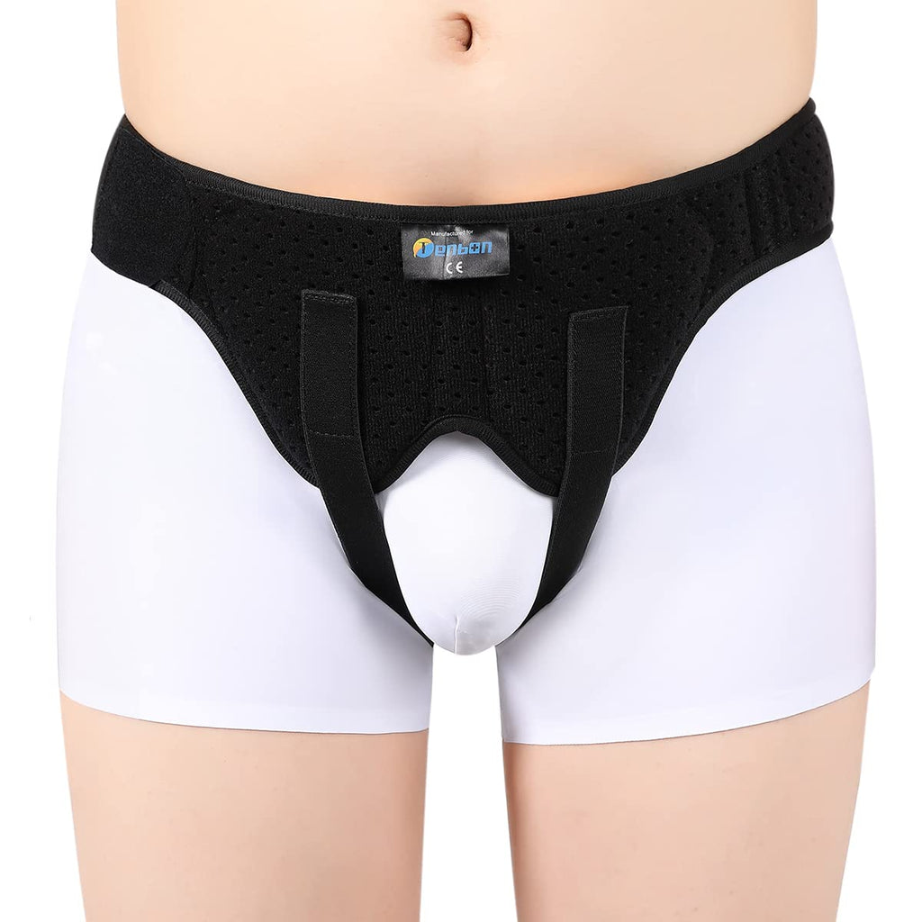 Tenbon Inguinal Hernia Support Belt for Men Women – Universal Postoperative/Preoperative Truss with Removable Pads, Relieves Left/Right Groin Pain, Adjustable Strap (X-Large)
