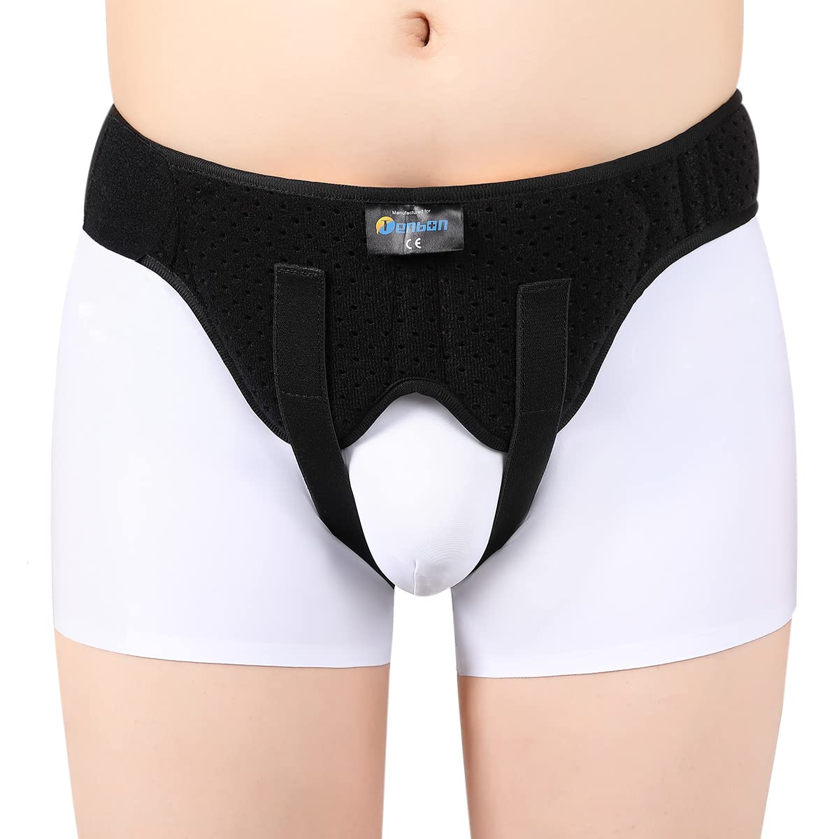 Tenbon Inguinal Hernia Support Belt for Men Women – Universal Postoperative/Preoperative Truss with Removable Pads, Relieves Left/Right Groin Pain, Adjustable Strap (X-Large)