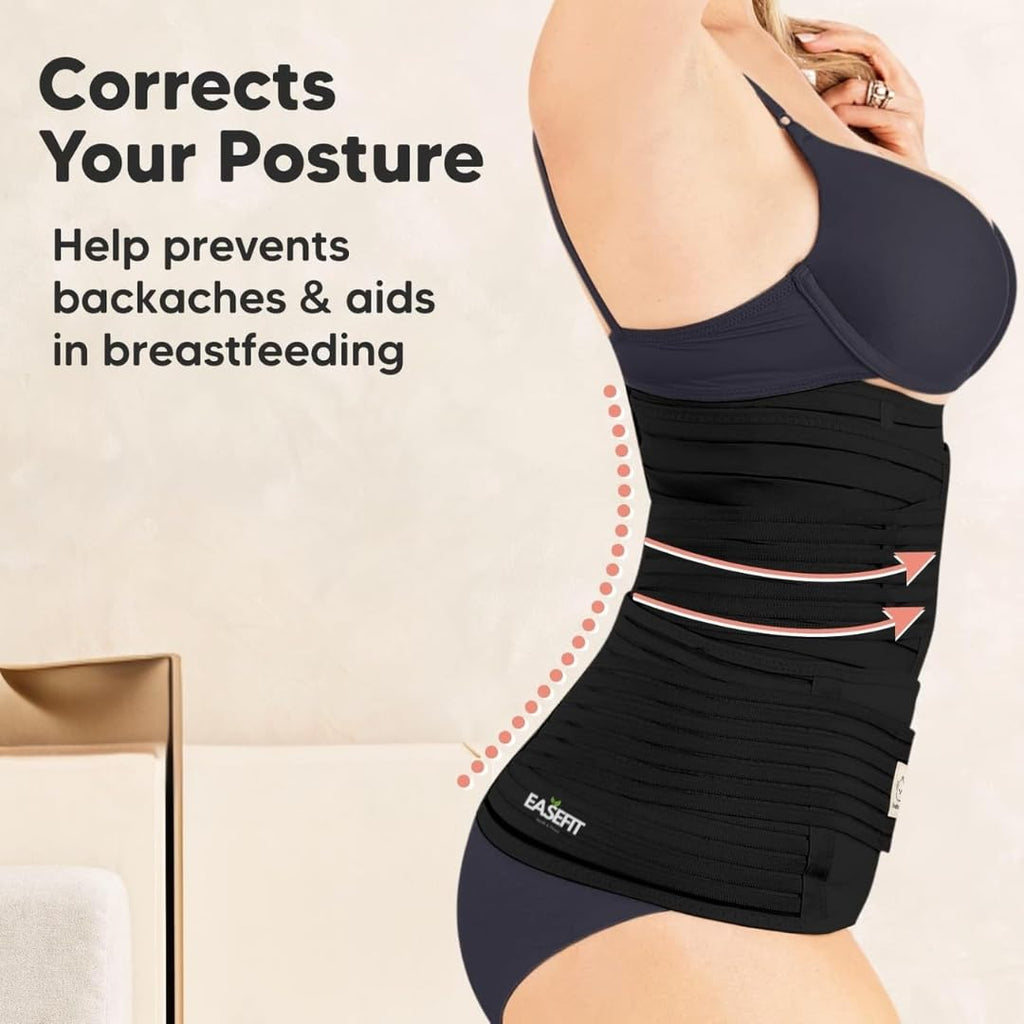 Postpartum Belly Belt for Women - 3 in 1 Tummy Tucker | Waist, Pelvis & Back Support | Fat Slimming Shapewear After Delivery & C-Section | Adjustable Fit 30-46” (Made in India)