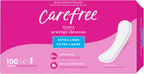 Carefree Panty Liners, Extra Long Liners, Unwrapped, Unscented, 100ct