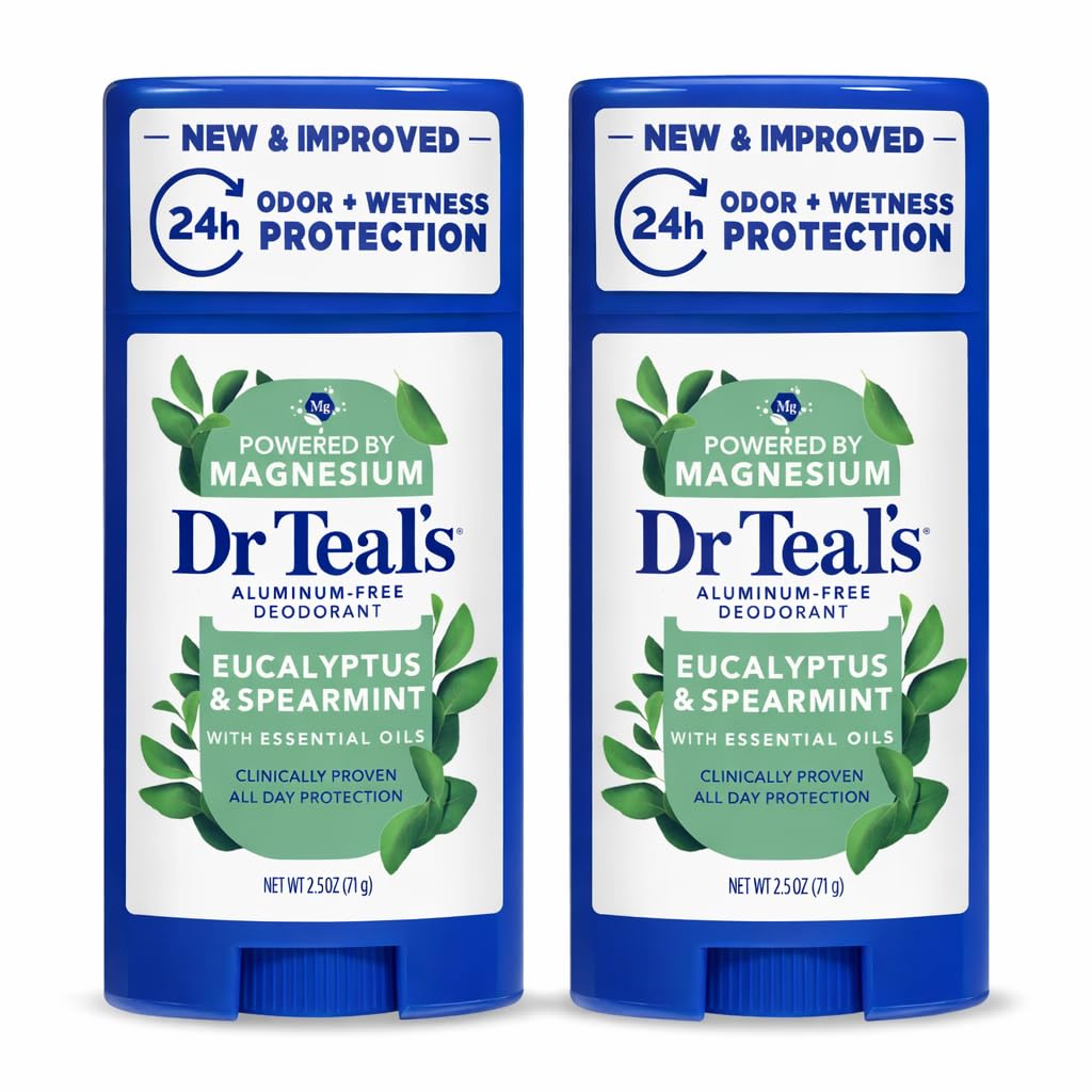 Dr. Teals Eucalyptus Deodorant Gift Set (2 Pack, 2.5oz Ea.) - Eucalyptus Essential Oils with Shea Butter & Arrowroot Powder - Aluminum, Paraben, & Phthalate Free - Dermatologist Tested