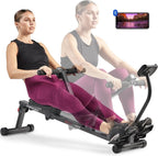 Sunny Health & Fitness Compact Hydraulic Rower with 12-Level Resistance