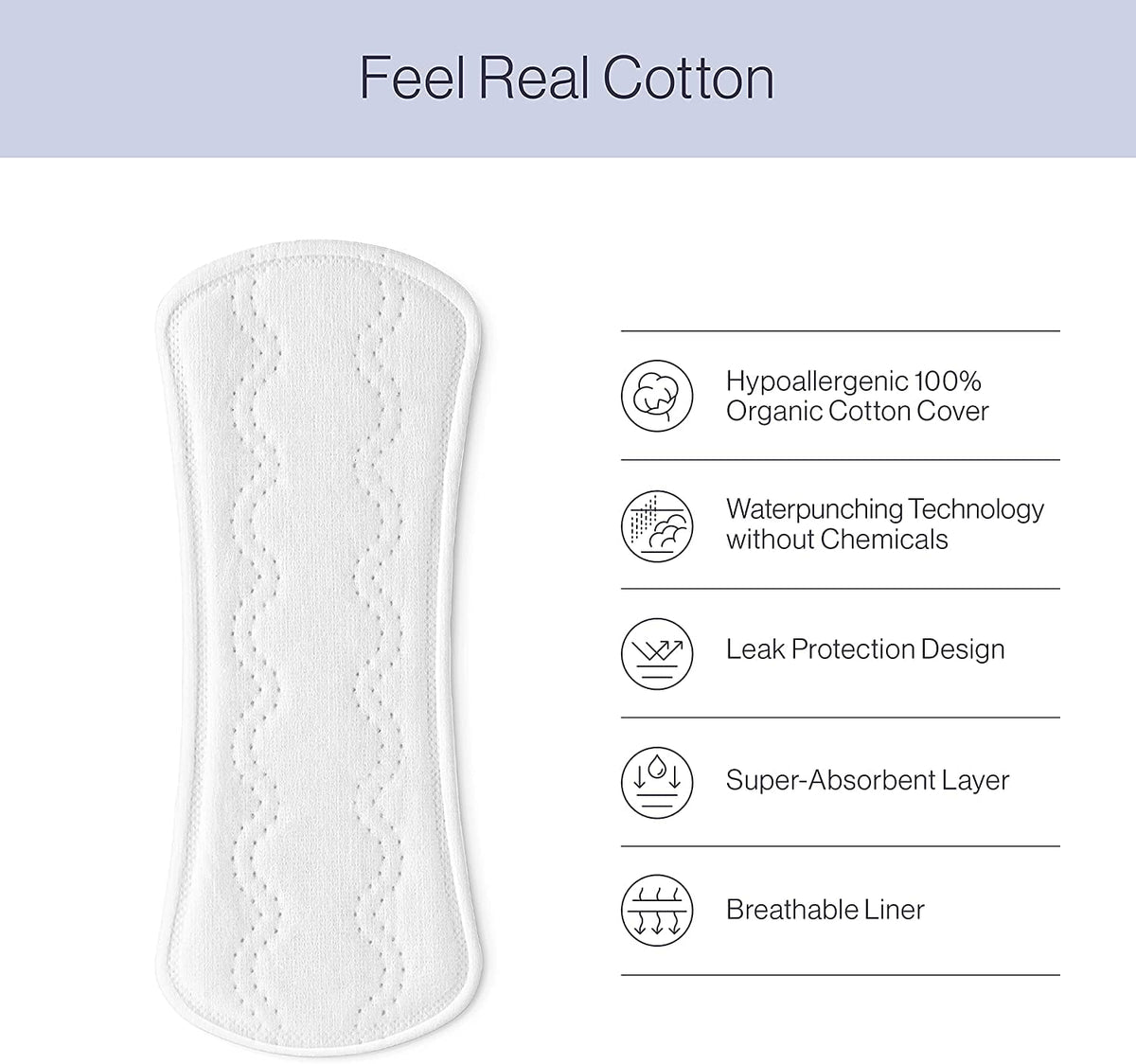 Tinkle Ecoluxe Organic Panty Liners Cotton for Women, Daily Use liners, Biodegradable, for Wetness Discharge Light Flows Stains and Leaks, 185mm, long, 117 Every day Pantyliners Pads
