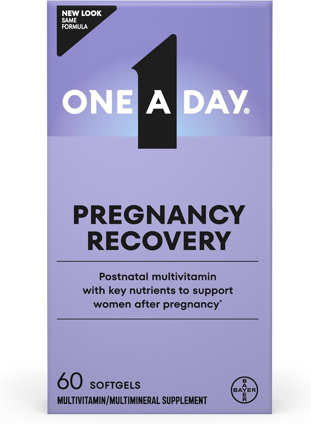 One A Day Postnatal Vitamins for Women, Postnatal Multivitamin with Folic Acid, Omega-3 DHA, B Vitamins, Support Immune Health, Breastfeeding, Post Partum Essential Nutrients for Women, 60 Ct