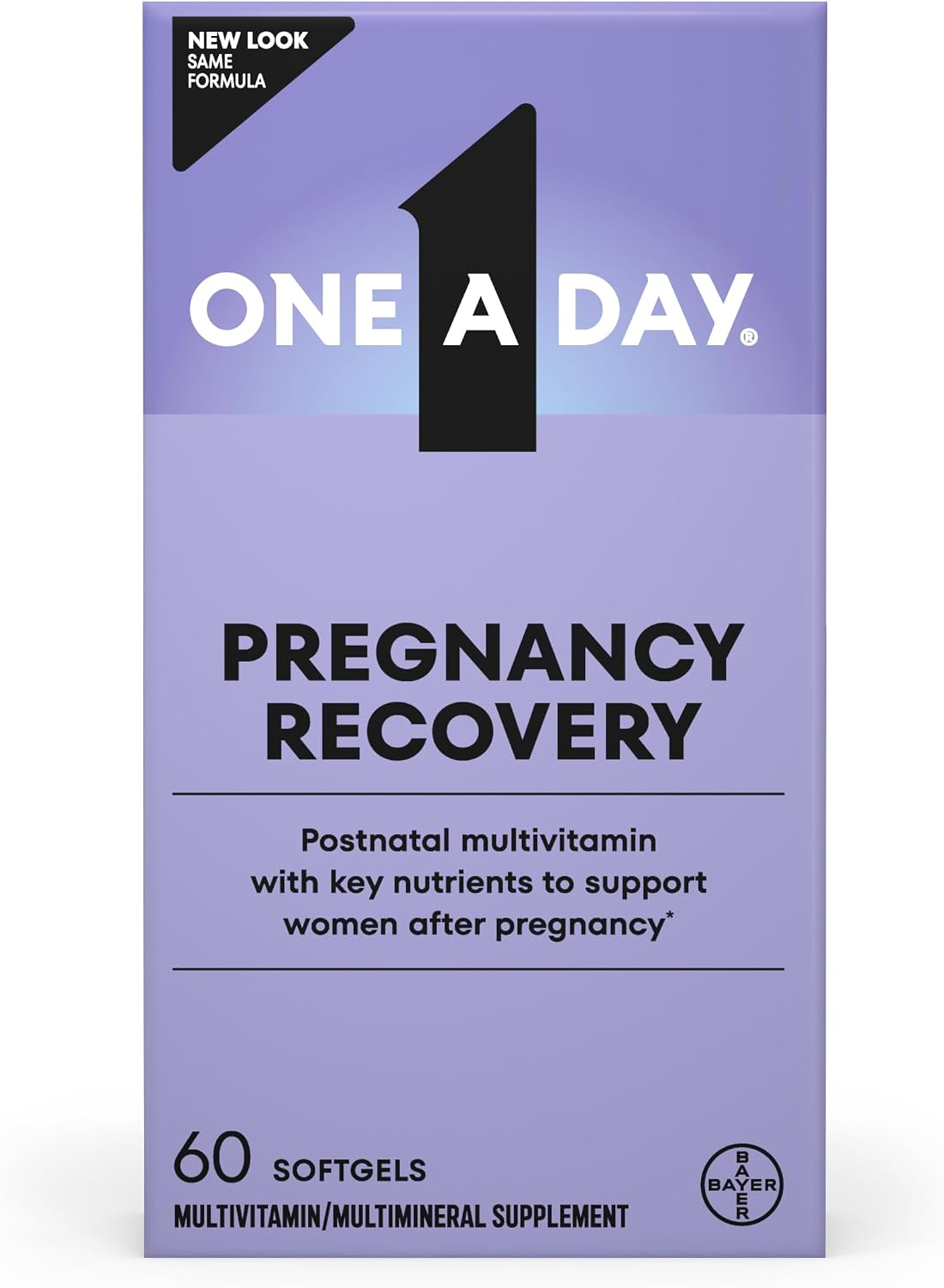 One A Day Postnatal Vitamins for Women, Postnatal Multivitamin with Folic Acid, Omega-3 DHA, B Vitamins, Support Immune Health, Breastfeeding, Post Partum Essential Nutrients for Women, 60 Ct