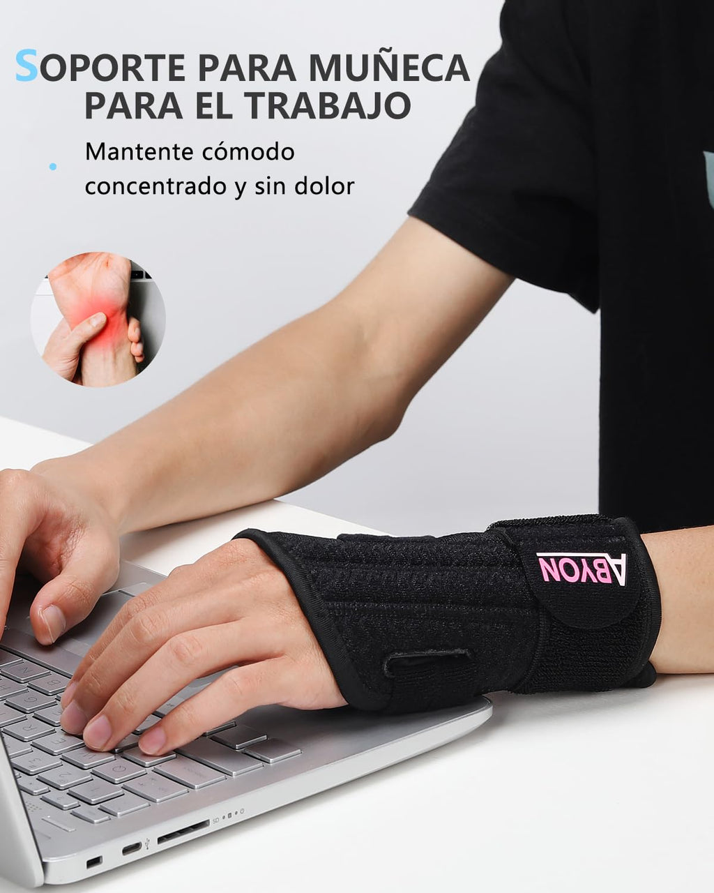 ABYON Wrist Splint with Dual Support, Carpal Tunnel Pain Relief, Tendonitis, Sprains and Arthritis.Lightweight and Adjustable, Suitable for Sleeping or Working, Left or Right Hand