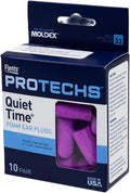 Flents Protechs Quiet Time Foam Ear Plugs, NRR 33, 10 Pair, Purple | Reusable Foam Ear Plugs for Sleeping, Snoring, Loud Noise, Traveling, Concerts, Construction, Studying, Work & Shooting
