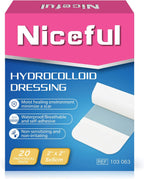 20 Count Hydrocolloid Bandages 2" x 2", Wound Dressing Small Hydrocolloid Gel Bandages for Wounds, Wound Healing Bed Sore Bandage