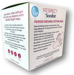 Respect by Soodox Period Organic NIGHT Cotton Pads | Drywings Technology With Anti-Leak Wings| Clinically Tested Non Irritating | Certified Organic Cotton | No Plastic | Halal & Vegan |10 Pack