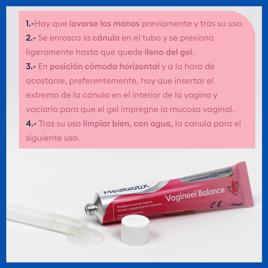 MedibiotiX – Vagineel Balance, with hyaluronic acid, glycogen and lactic acid - Protects, moisturizes and regulates vaginal pH – Vaginal Microbiota Balance and Daily Comfort – Gel with cannula