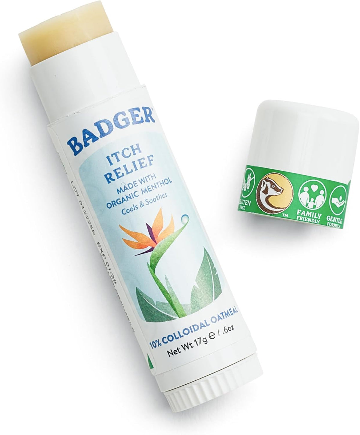 Badger Bug Bite Itch Relief Stick, Organic, Anti-Itch Balm, Soothing, .6 oz