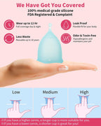 Menstrual Cup Steamer Sterilizer with 2 Reusable Menstrual Cups, Period Cups Cleaner Wash Kit