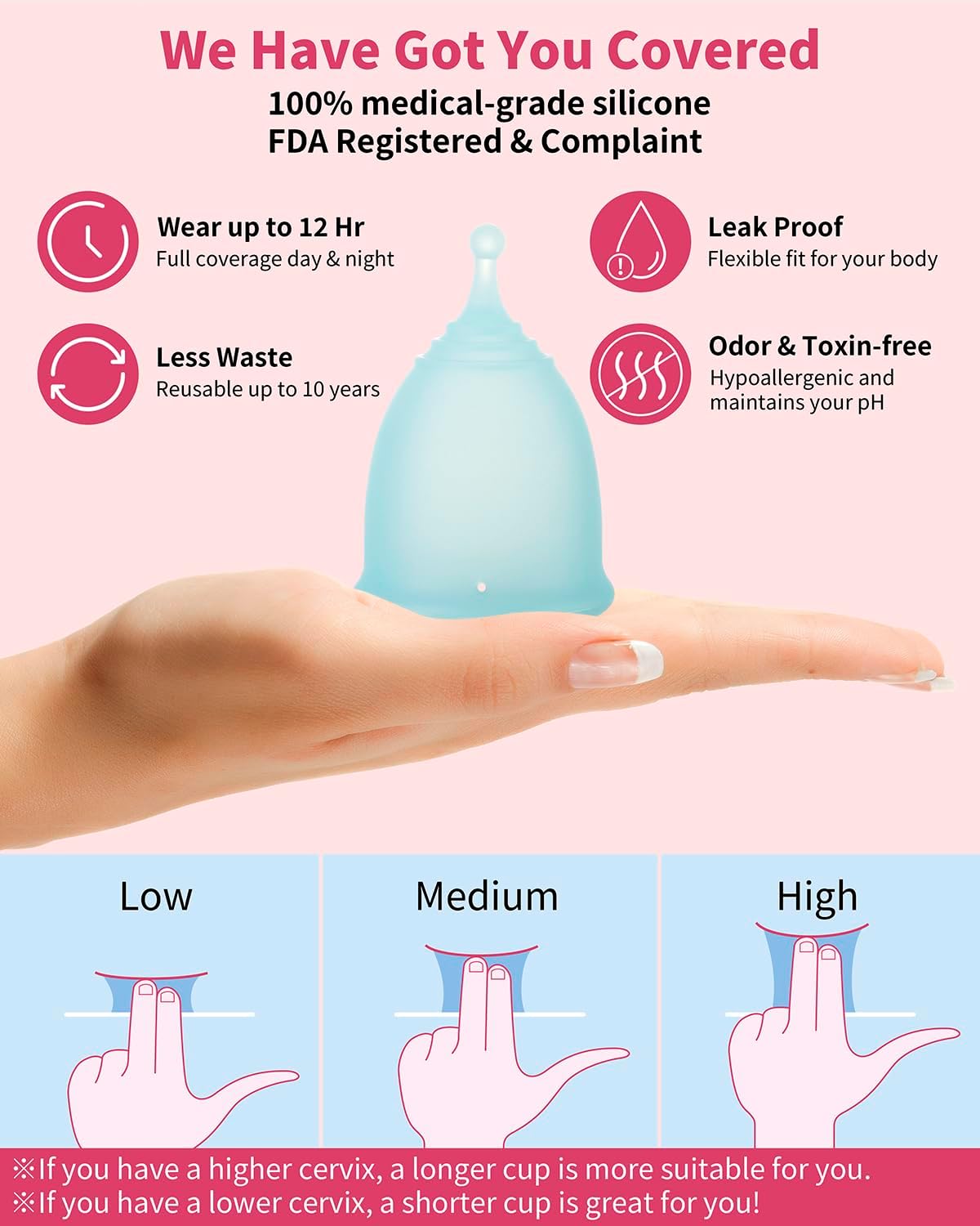 Menstrual Cup Steamer Sterilizer with 2 Reusable Menstrual Cups, Period Cups Cleaner Wash Kit