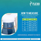Flexo Abdominal Binder 10 Inch | Wide Abdominal & Lower Back Support Belt for Post-Surgical Recovery, Hernia Treatment & Bariatric Care | Adjustable Core Stabilizer(Grey, XL)