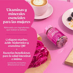 Women's Multivitamins - 60 Gummies with Vitamins for Hair, Marine Collagen and Hyaluronic Acid - Vitamin C, A, D, B, Biotin and Zinc - Multivitamin with Minerals and Probiotics - Novomins