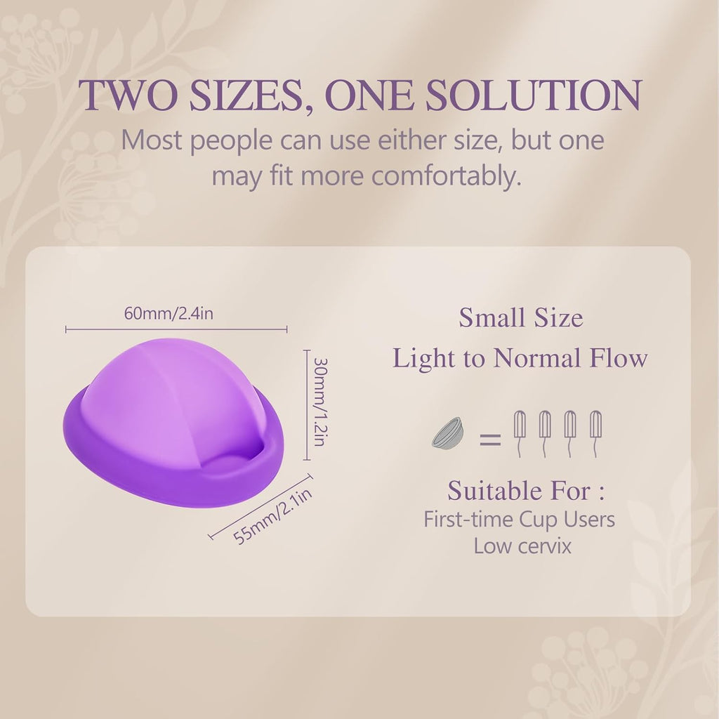 YTYOMUR Reusable Menstrual Disc - Soft Period Disc for Beginner or Menstrual Light Flow, Leak Proof Menstrual Cup Alternative - Pack of 2 (Small Size)
