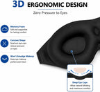 ALASKA BEAR Sleep Mask Memory Foam Contoured Eye Cups for Women and Men, Soft 3D Blackout Eye Mask for Sleeping No Pressure on Eyelids and Eyelashes Protection, Earplugs Set, Black