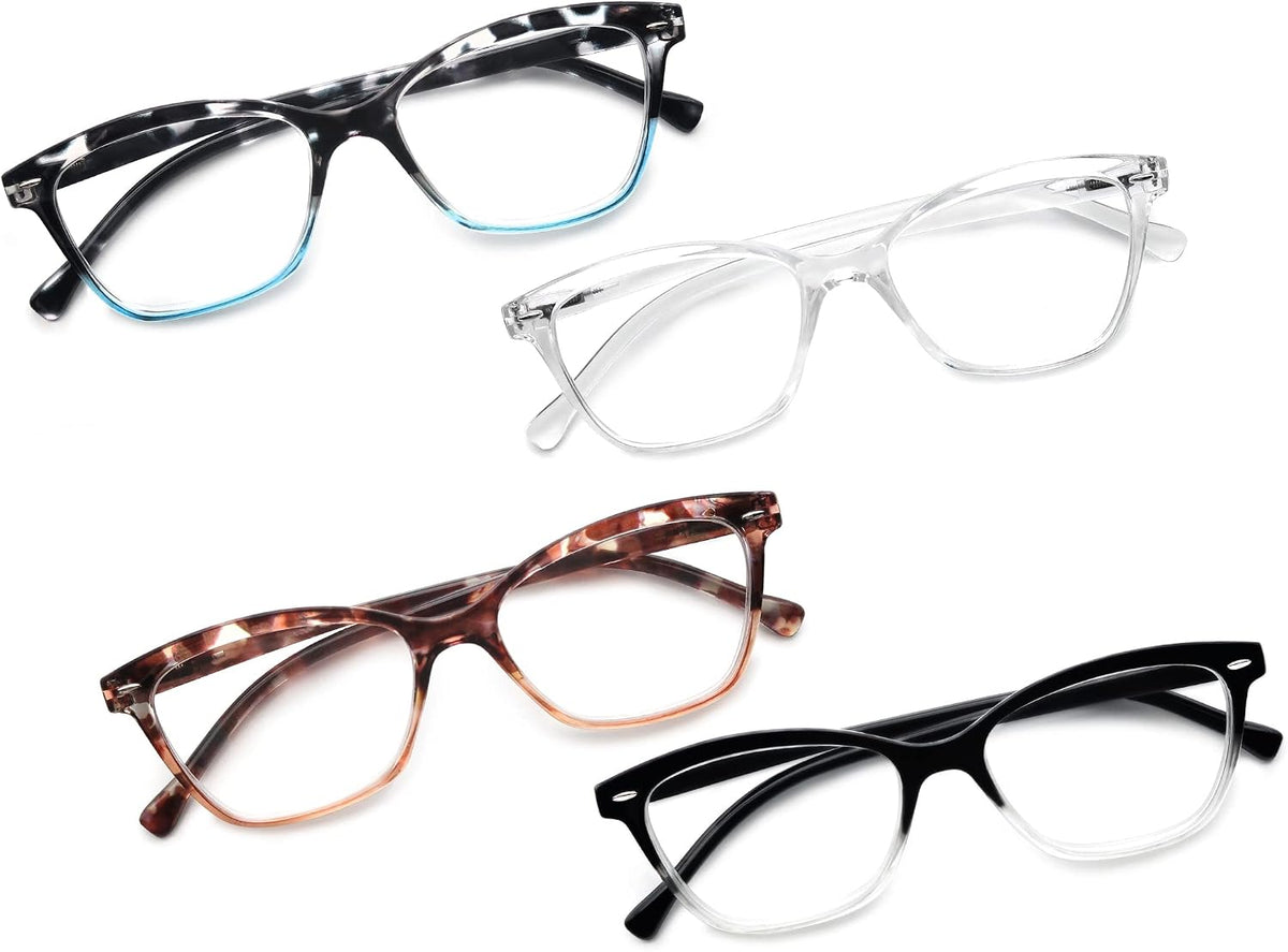 Reading Glasses Women Ladies Readers +5.00 Stylish Women's Magnifying Cheaters Glasses 4 Pack Lightweight Comfortable Fit