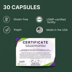L-Ergothioneine Supplement 30mg - Fermentation-Based 99.99% Purity Antioxidant - Clinically Studied to Support Longevity, Restful Sleep & Healthy Aging - Vegan & Non-GMO - 30 Capsules