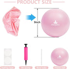 9 Inch Pink Pilates Ball, Exercise Stability Yoga Ball Small Exercise Ball with Air Pump for Core Workout, Balance Training, Home Gym, Office, Physical Therapy Anti-Burst PVC