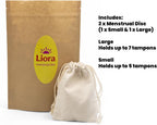 Reusable Menstrual Disc - Liora Set with Loop Tab – Beginner-Friendly Period Discs – Includes 2 Sizes (Small 32ml & Large 61ml) – Medical-Grade Silicone, 12 Hour Eco-Friendly Wear