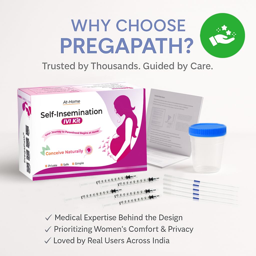 At-Home Self-Insemination Kit – Safe, Easy, Discreet Natural Conception Aid, Private IVI Alternative, Conceive Without Intercourse – Pack of 3 Kits Includes Ovulation & Pregnancy Tests