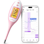 Easy@Home Bluetooth Basal Thermometer: Smart BBT for Ovulation with Large Backlit LCD Screen, 1/100th High-Precision Tracker & 30-Reading Memory | Compatible Premom App | EBT-770