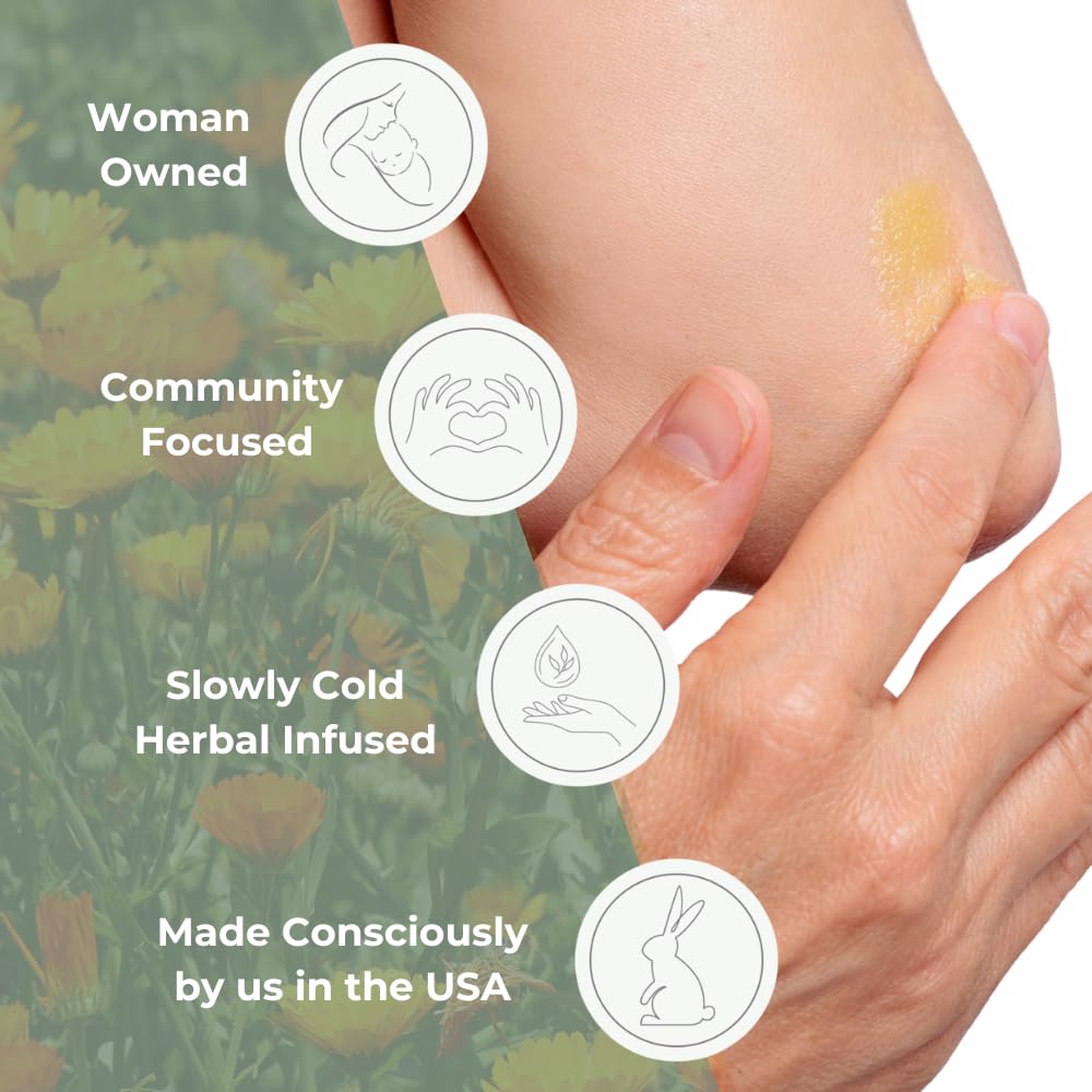 Ora's Amazing Herbal All Purpose Salve, Natural Healing Ointment, Tea Tree Oil Skin Balm, Comfrey Calendula Thyme Plantain, Hand Salve, Rash Cream, Dry Skin Repair, Itch Relief, 1 oz Glass Jar