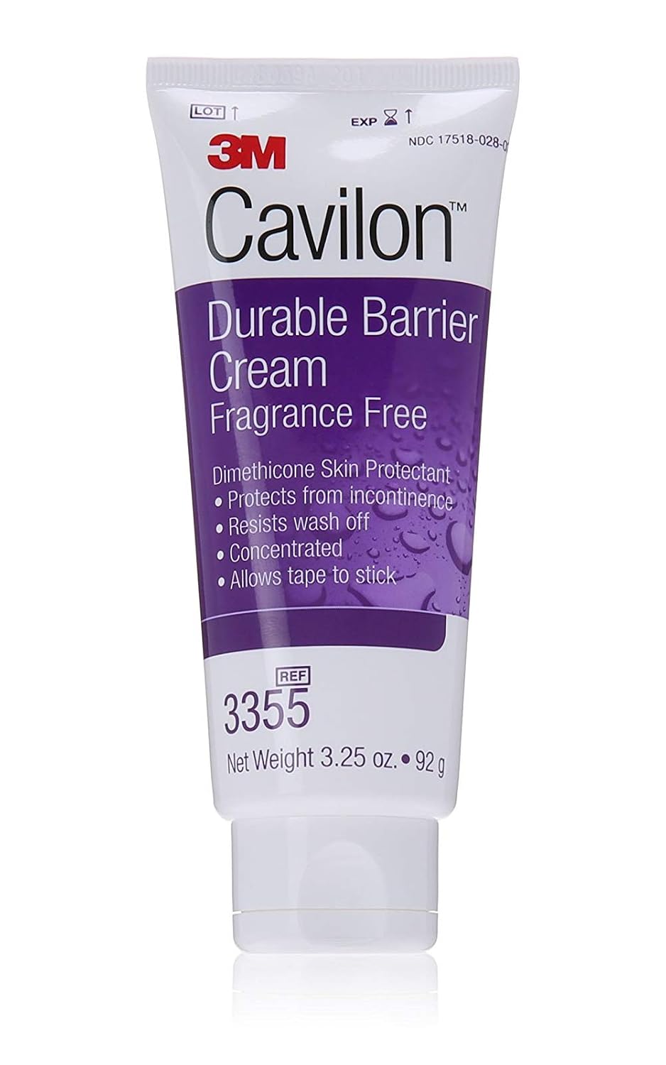 3M™ Cavilon™ Durable Barrier Cream, 3355, 92 gr Tube, 12 Tubes/Case | Model 3355. Case pack: 12 Tubes/Case; 12 Tubes. Skin protection item for professional healthcare use.