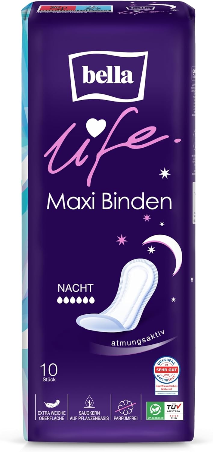 bella Sanitary Pads Overnight Breathable 10 pieces