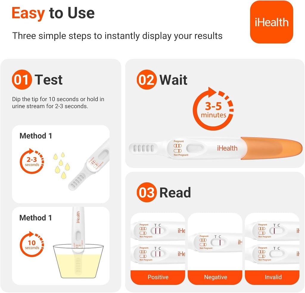 iHealth Pregnancy Test 5-Pack Value Kit - Ultra Sensitive Early Detection(10mIU/mL) - Over 99% Accurate Early Pregnancy Test - Multi-Pack Pruebas De Embarazo for Reliable Home Tracking