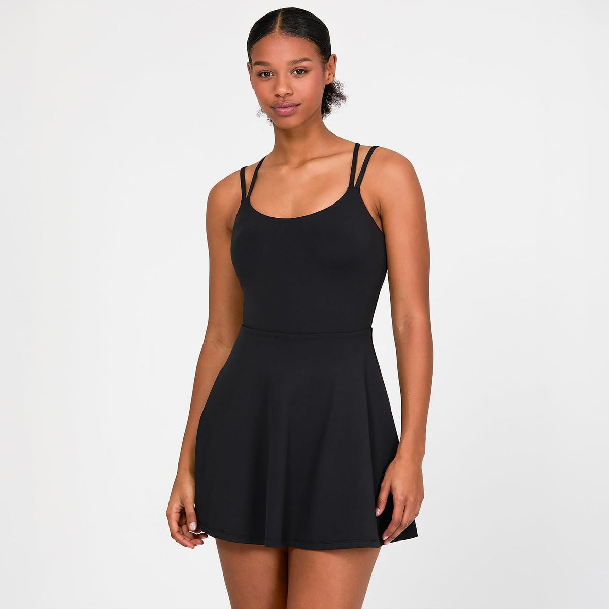 YITTY Active Women's Ultraluxe Strappy Tennis Dress with Built in Short, Athleisure, 4-Way-Stretch