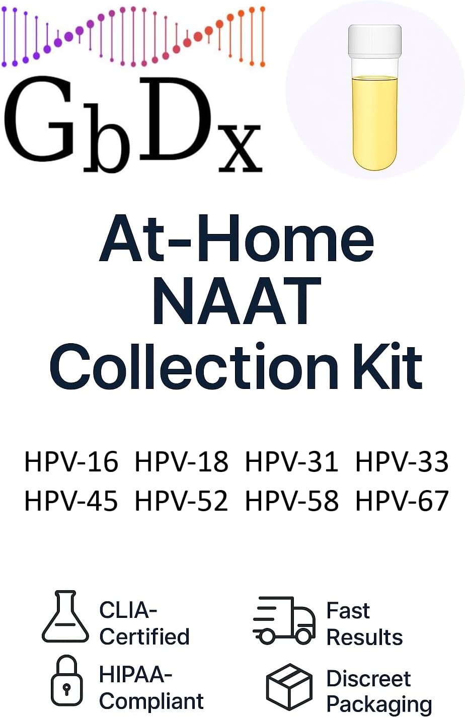 Human Papillomavirus 8-Species Panel - Lab Screening Test from at-Home Urine Collection Kit