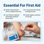 100 Pcs 0.9% Saline Wipes, Sodium Chloride Alcohol Free Cleansing Wipes, Individually Wrapped Gentle Skin Wipe for First Aid Wound Care Piercing Aftercare, Portable Sterile Cleaning Pads (60 x 60 mm)