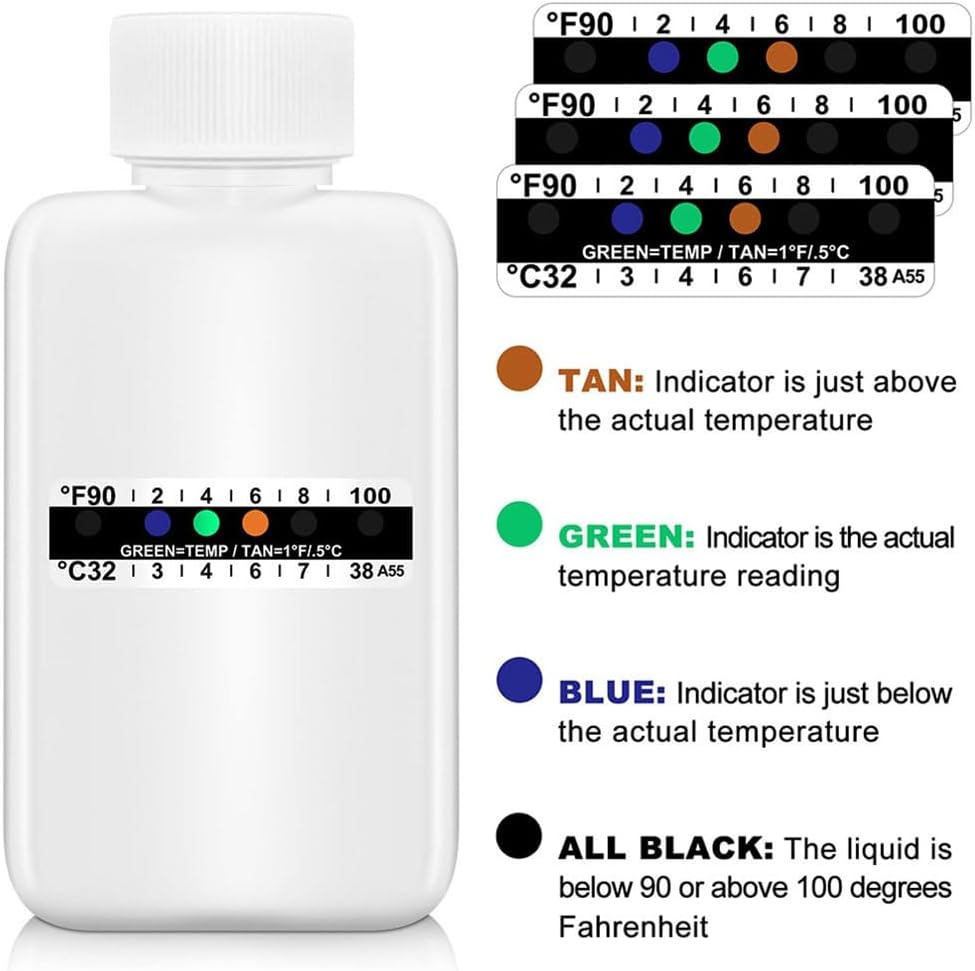 Complete Urine Test Kit of 14 pieces: 2 Portable Empties, 10 Temperature Sensitive Adhesive Test Strips