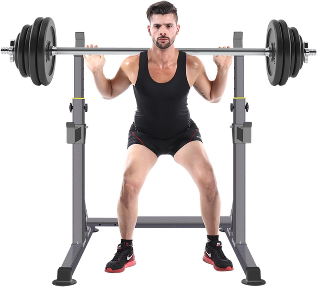 K KiNGKANG Squat Rack, 600lbs Adjustable Barbell Rack for Home Gym