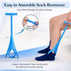 Sock Aid Kit for Seniors – Sock Puller, Leg Lifter Strap & Car Door Handle, Easy On Off Sock Helper, No Bending Dressing Aid for Elderly, Pregnant & Limited Mobility