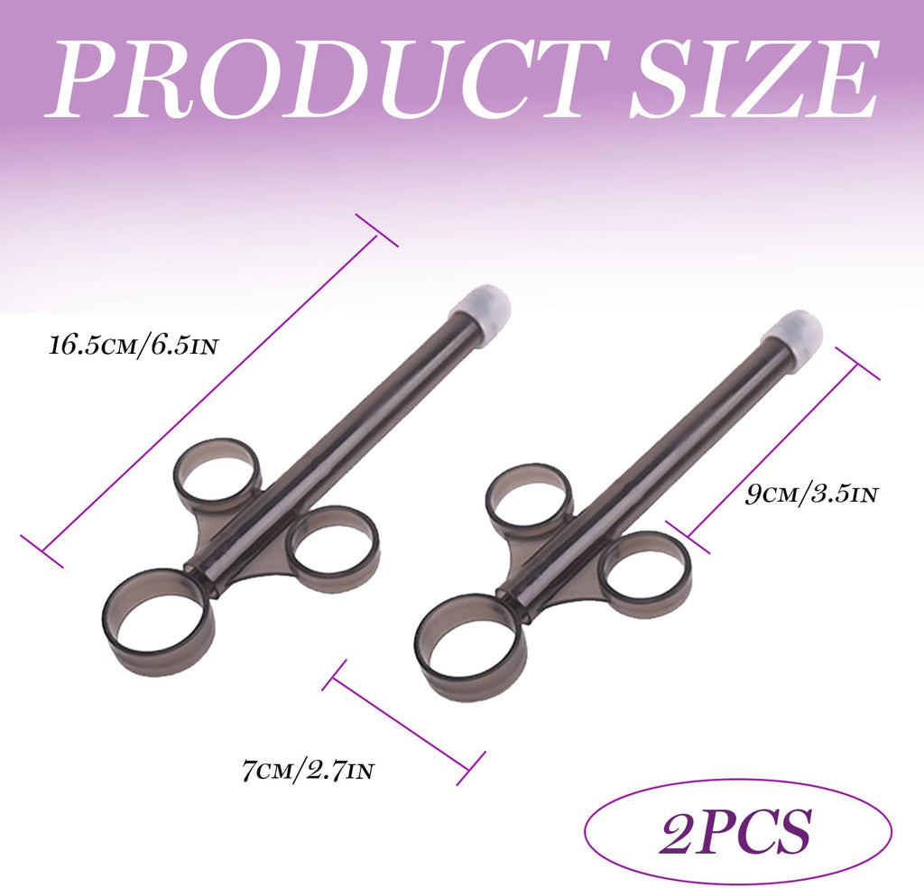 2 x Lubricant Applicator Injector Personal Lubricant Applicator Syringe Lubricant Launcher for Men Women Couples (Grey)