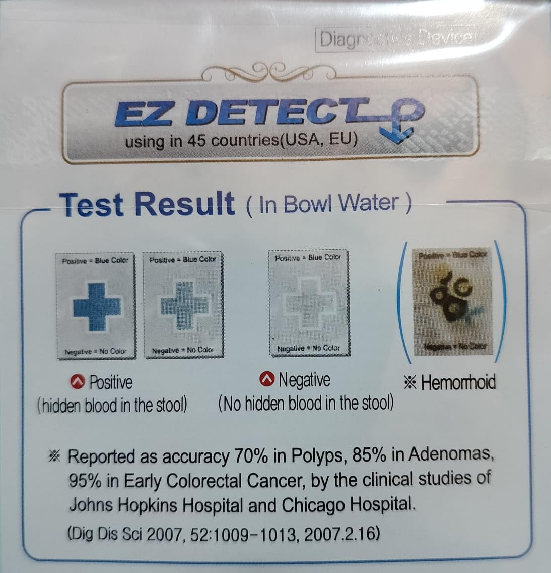 EZ Detect Colorectal Cancer Home Test Kit, Fecal Occult Blood Test