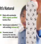 PATCH 100 Pieces, Coconut Oil, Value Pack, Kids Panda Eco-Friendly Bamboo Adhesive Bandages for Scratches & Grazes, Hypoallergenic Wound Care for Sensitive Skin, Biodegradable, Latex & Plastic Free