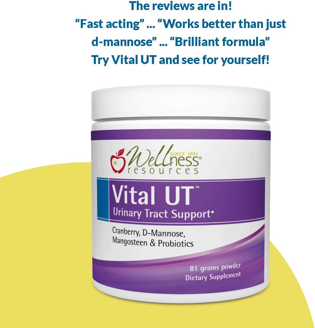 Vital UT Urinary Tract Supplement with Cranberry (36mg PACs), d-Mannose, Mangosteen, and LactoSpore Probiotic (30 Servings, Powder)